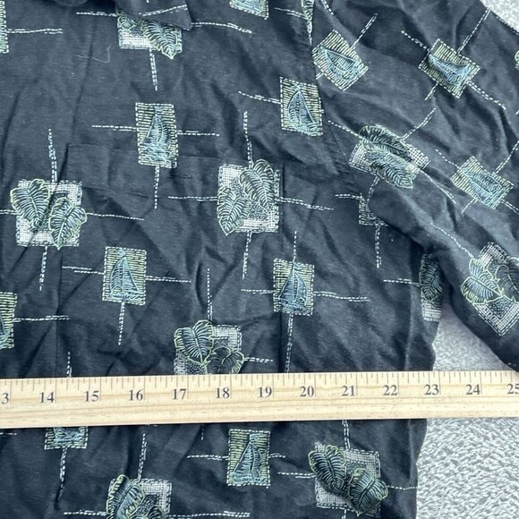 Mens Batik Bay XLT Black Short Sleeve Shirt Print 100% Rayon Button-Up 5797 - Picture 6 of 8